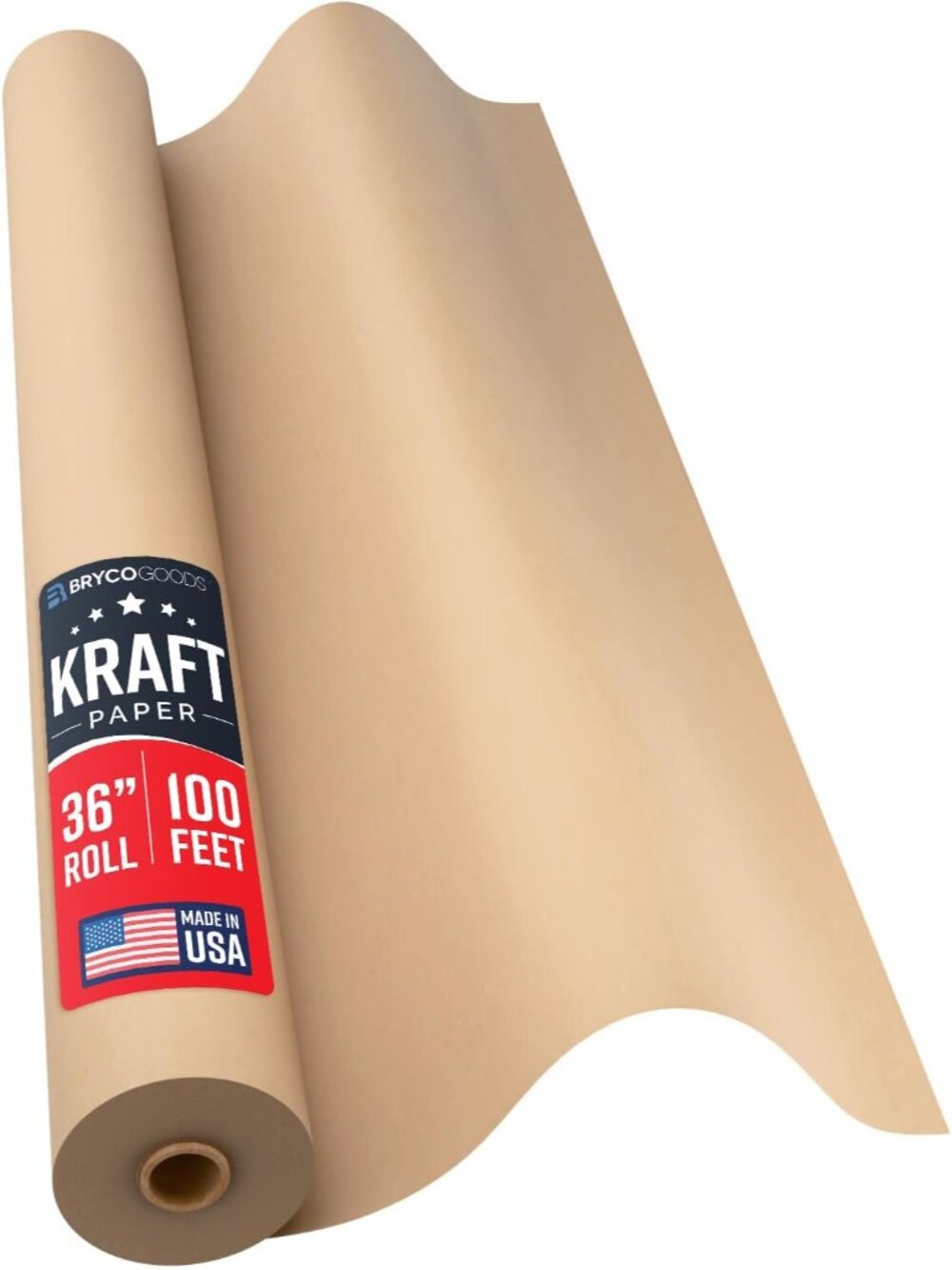 Large Brown Kraft Paper Roll - 36" x 1200" 100 ft - - Ideal for Gift Wrapping,